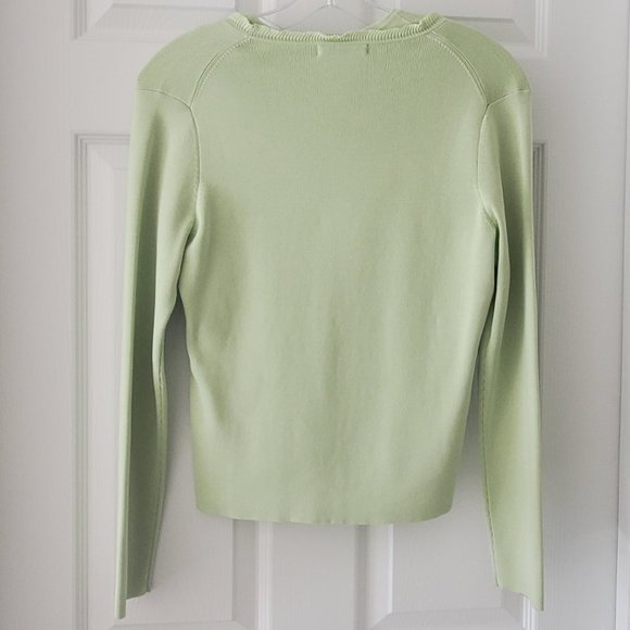 Petite Sophisticate Silk Stretch Cardigan & Shell Set | NWT | P | Light Green - Picture 3 of 16